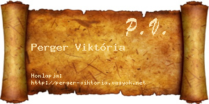 Perger Viktória névjegykártya